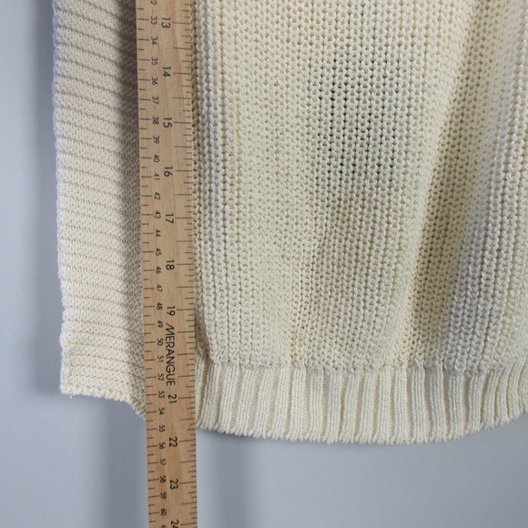 Massimo Dutti Knitted Tank Top Women M Ivory Crochet Knit Cropped Cotton 310 - Picture 8 of 10